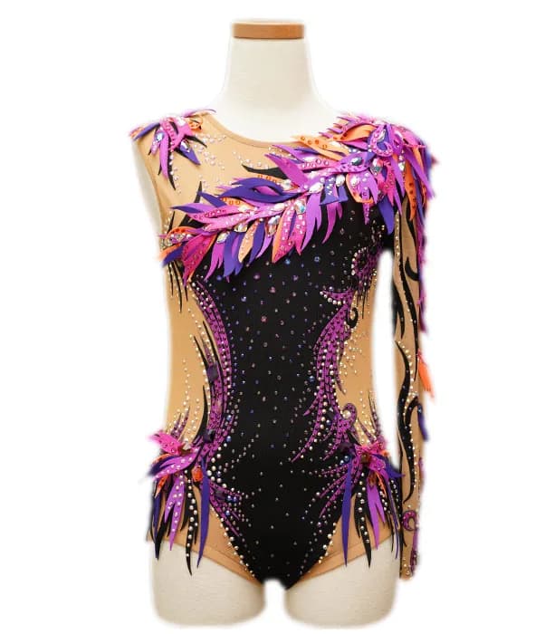 Katie ライトピンク繊細デザイン 新体操レオタード | MASH Leotard