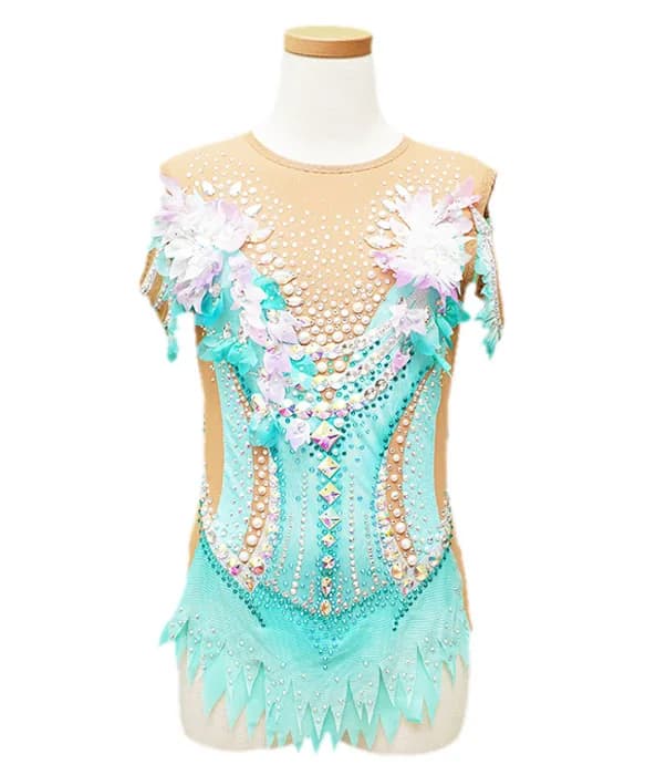 Spring 春カラーグリーン×イエロー 新体操レオタード | MASH Leotard