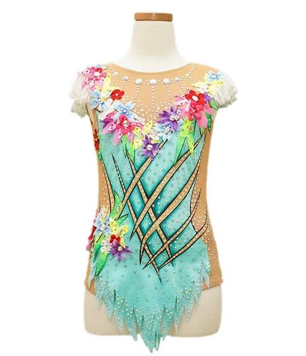 Yana エレガントデザイン ストーン装飾 新体操レオタード | MASH Leotard